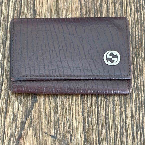Gucci Tom Ford Era Vintage Brown Grained Leather Key Holder - Picture 1 of 10